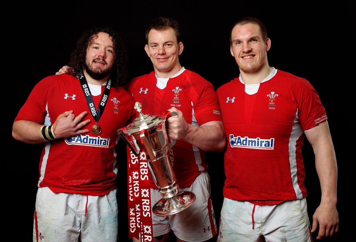 The famous Wales front row of Adam Jones, Matthew Rees and Gethin Jenkins