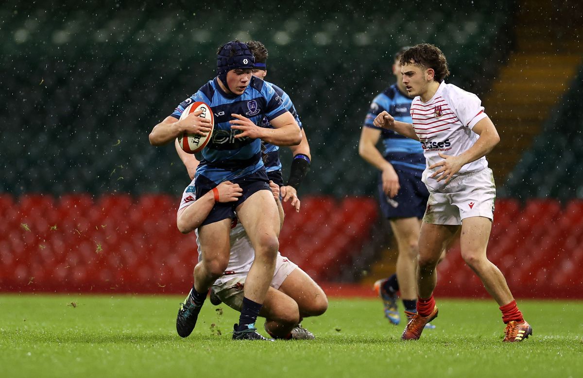 Tom Howe playing for Ysgol Glantaf v Llandovery College in 2023