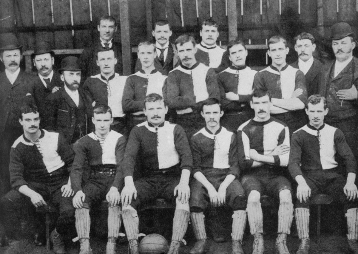 Newton Heath Football Club in 1892, the year they join the Football League
