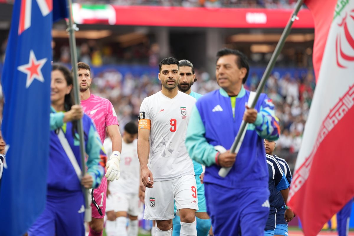 Mehdi Taremi (9) of Iran has hit out at the treatment of his country at this summer's World Cup.