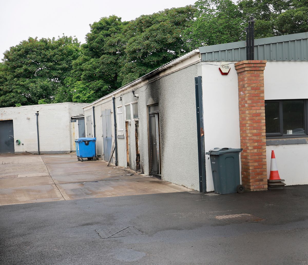 Fire damage at a business premises at The Wisp.
