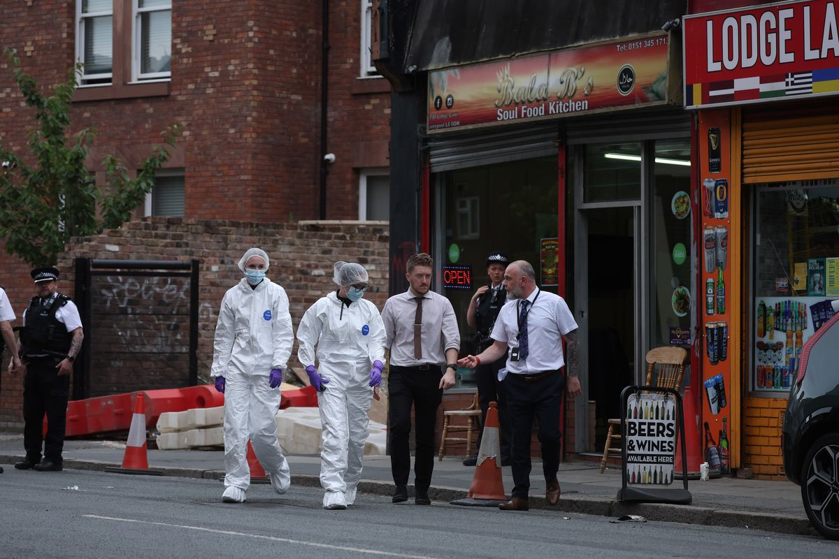 Forensics at the scene of an incident on Lodge Lane on June 19