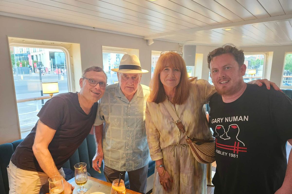 Lee Brady (right) with former Dixon family from Channel 4 soap Brookside