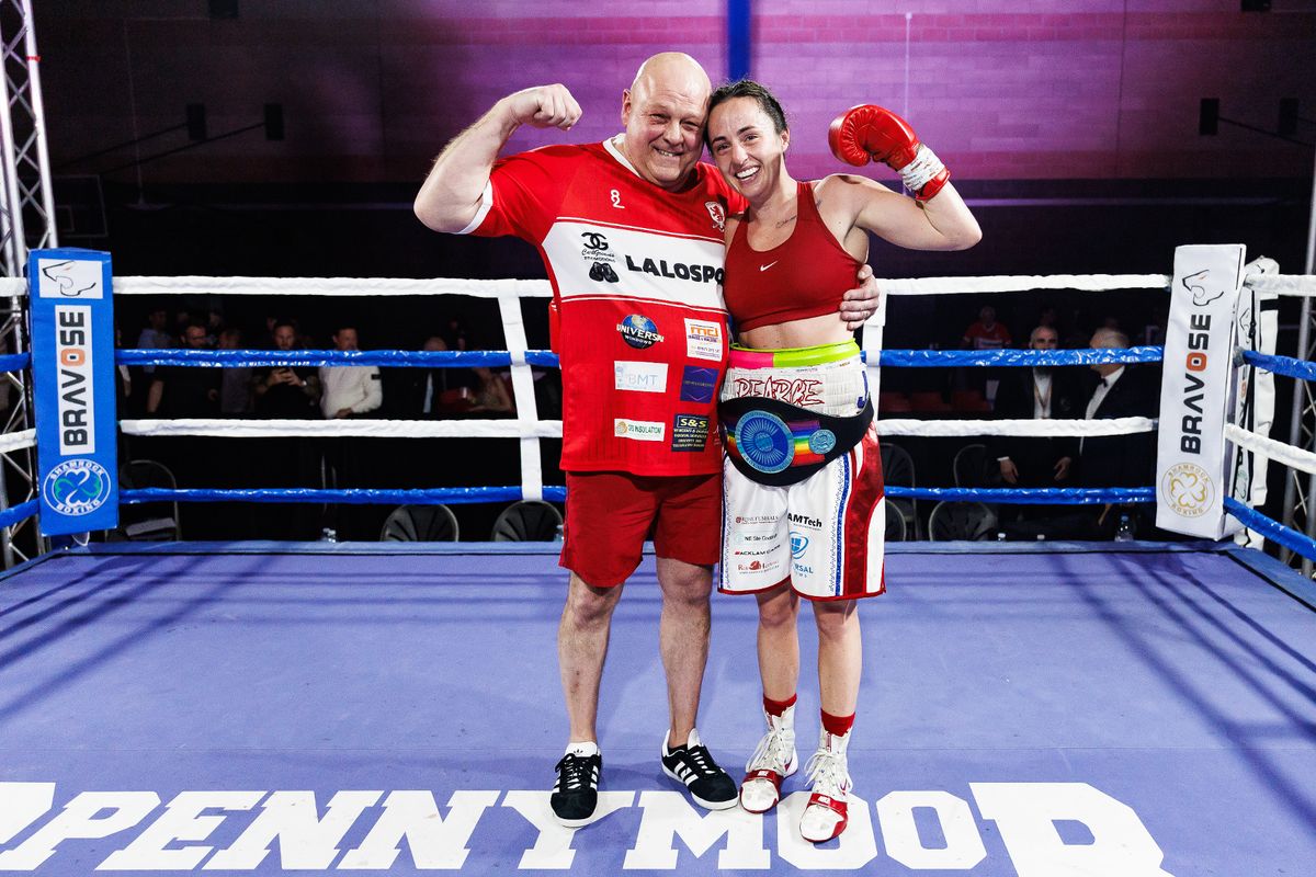New Commonwealth champion Jade Pearce alongside dad and head trainer John Pearce