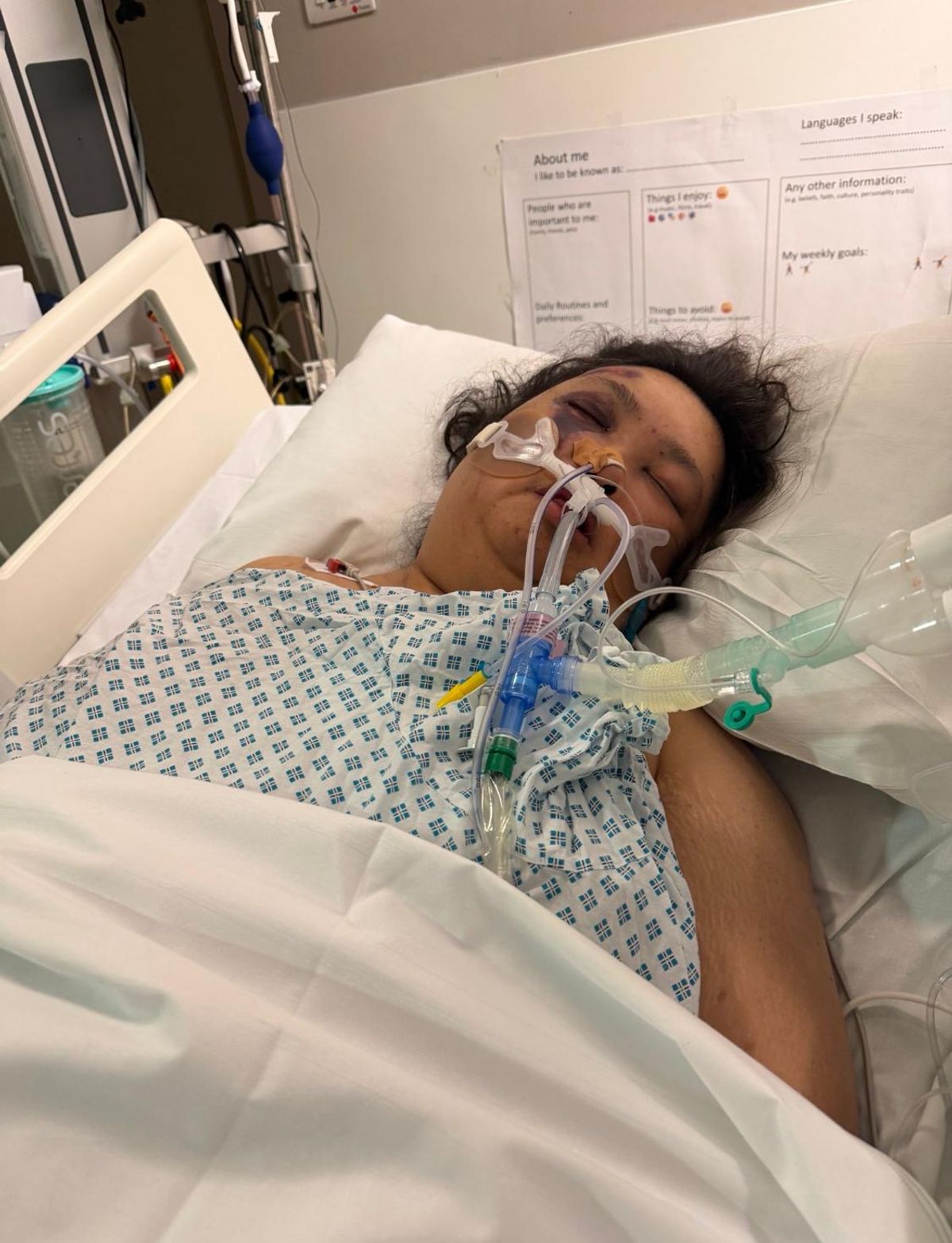 Christina in hospital