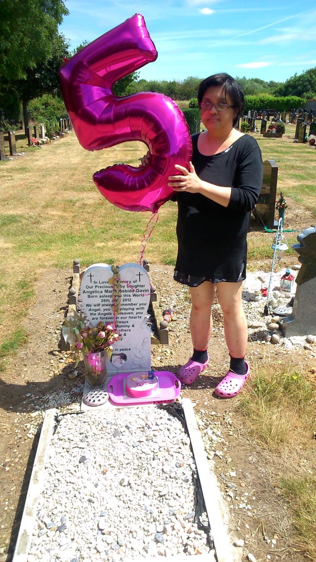 Christina at Angelica's grave