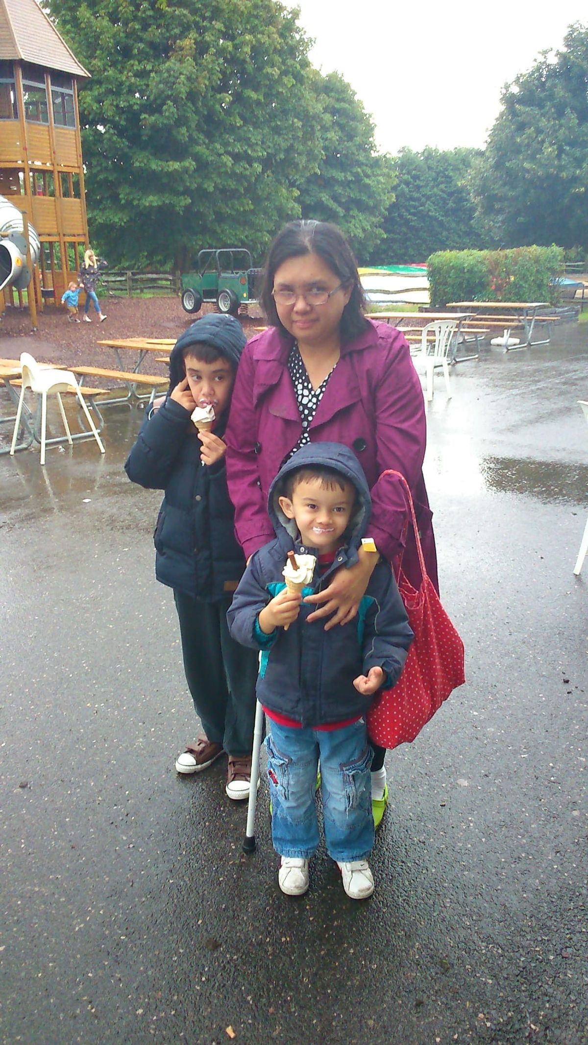 Christina with her children Mikey and Tommy