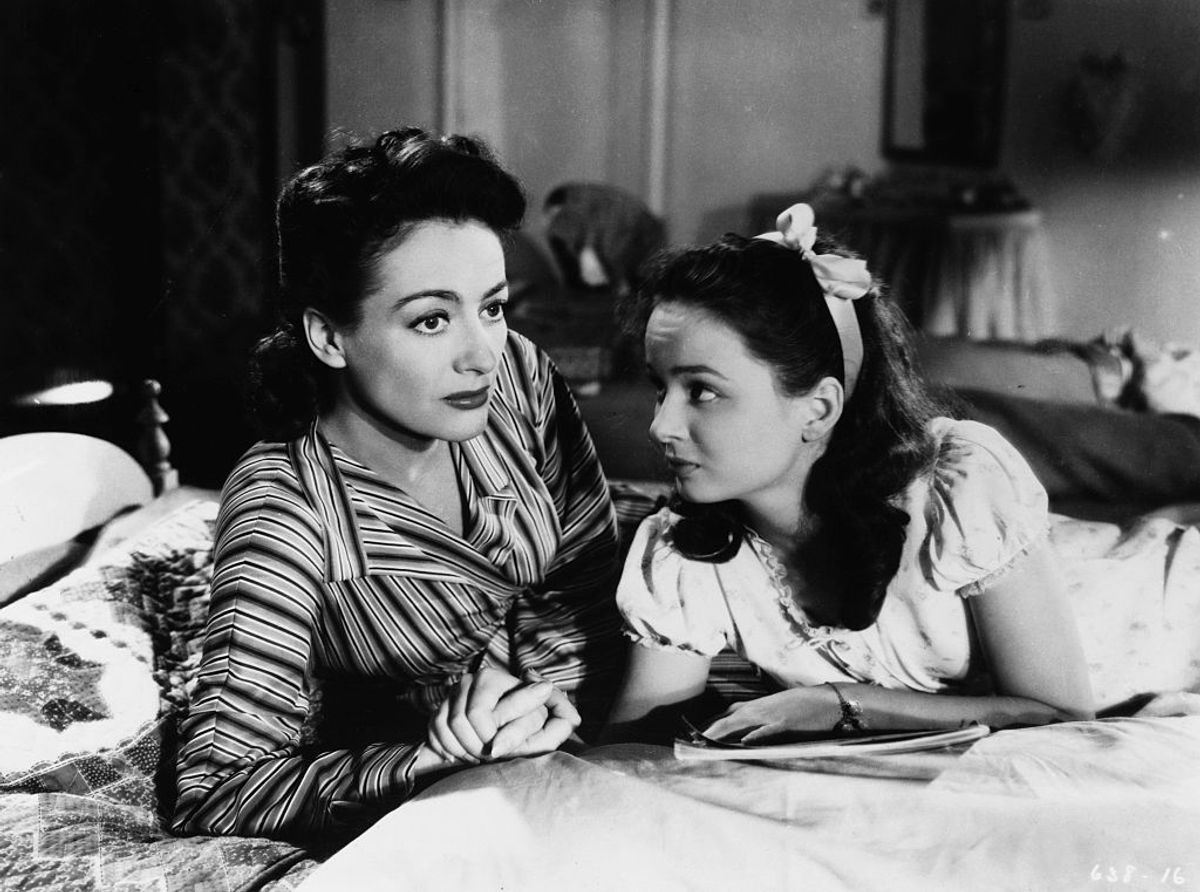 Joan Crawford as Mildred Pierce Beragon and Ann Blyth as Veda Pierce in Mildred Pierce