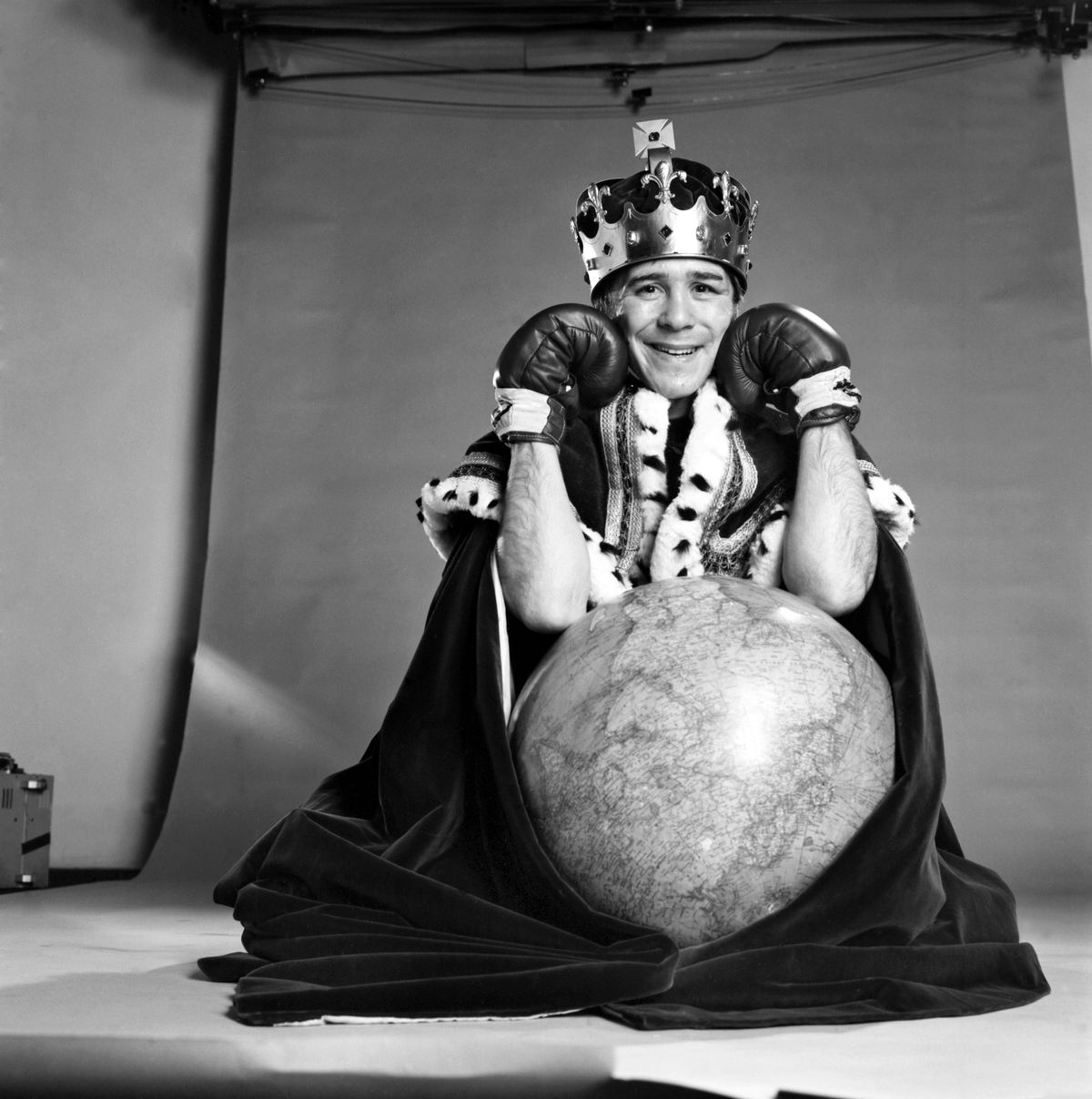 John H. Stracey was branded "King of the World" by the press after his historic win in Mexico. Here he is pictured posing for a photoshoot weeks after the triumph