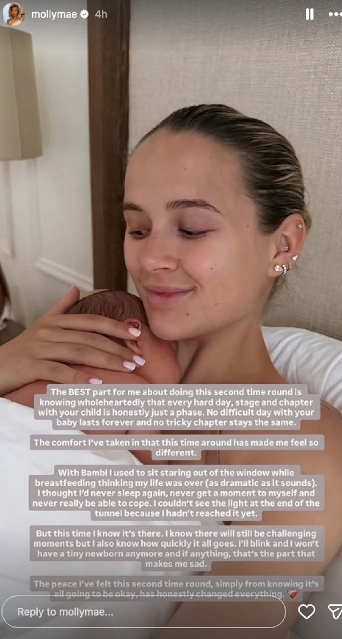 This came just after she gave birth, which she posted about on Instagram