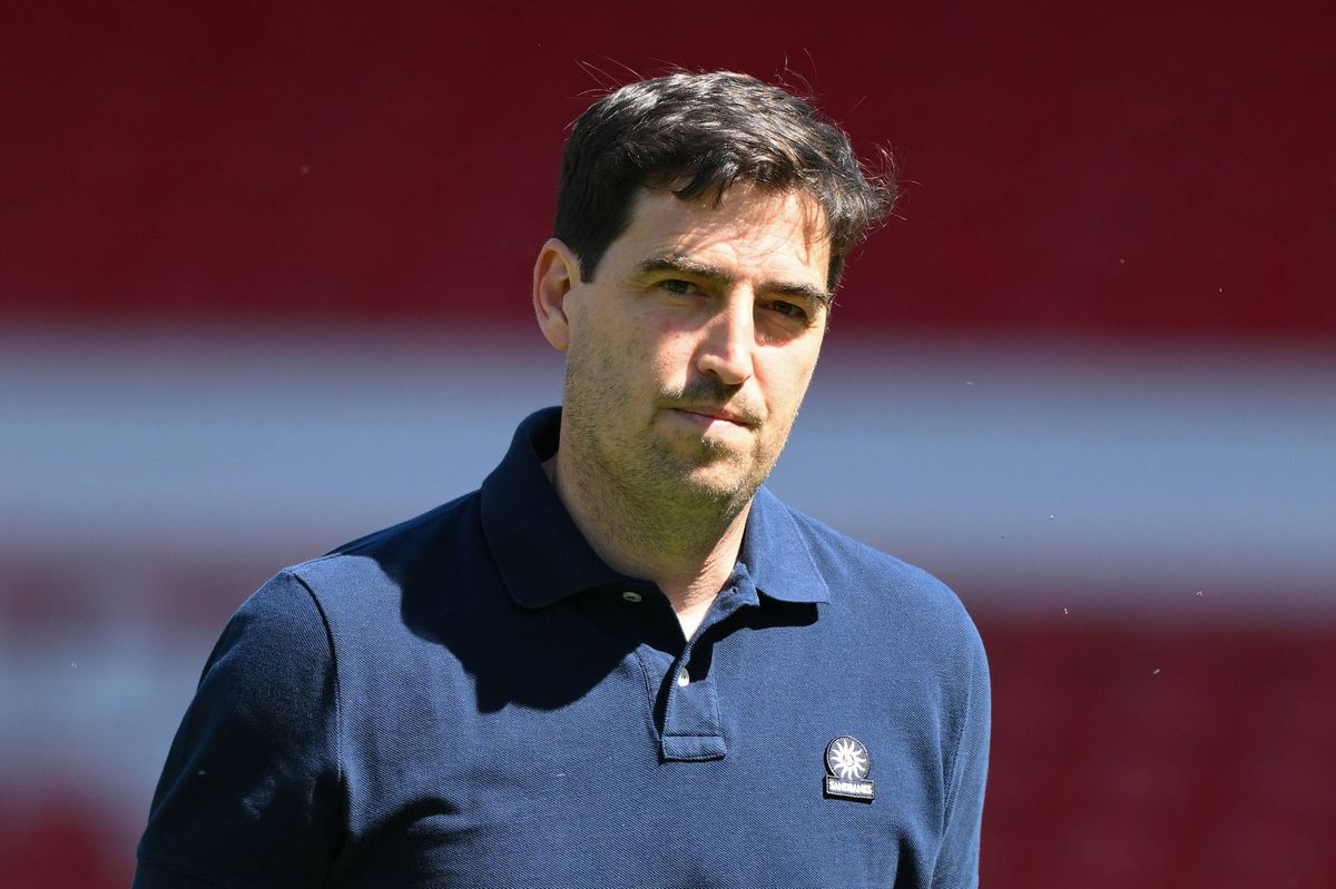 Andoni Iraola, then manager of Bournemouth, during the Premier League match between Nottingham Forest and Bournemouth at the City Ground in Nottingham, United Kingdom, on May 24, 2026.