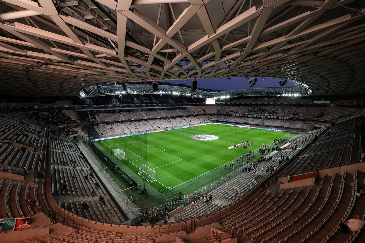 NICE, FRANCE - SEPTEMBER 24: A general view of the tsadium prior to the UEFA Europa League 2025/26 League Phase MD1 match between OGC Nice and AS Roma at Grand Stade de Nice on September 24, 2025 in Nice, France. (Photo by Jonathan Moscrop/Getty Images)