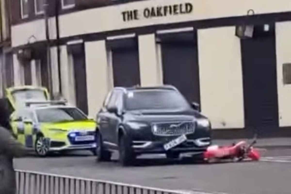 Scene following a crash on Oakfield Road, Anfield