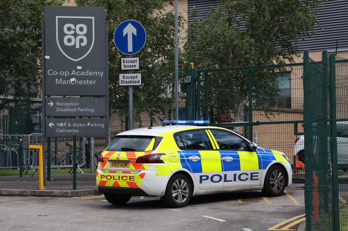 Police respond to a stabbing at the Co-op Academy Manchester