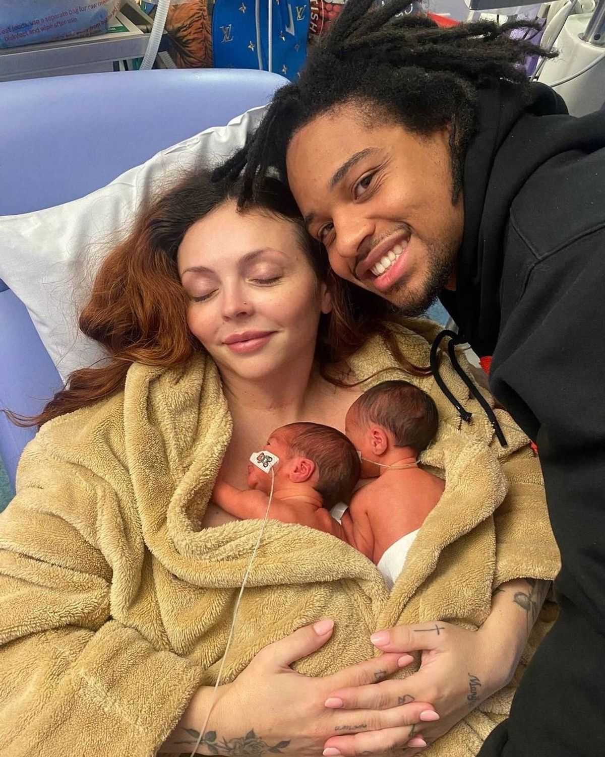 Jesy Nelson, Zion Foster and their twins