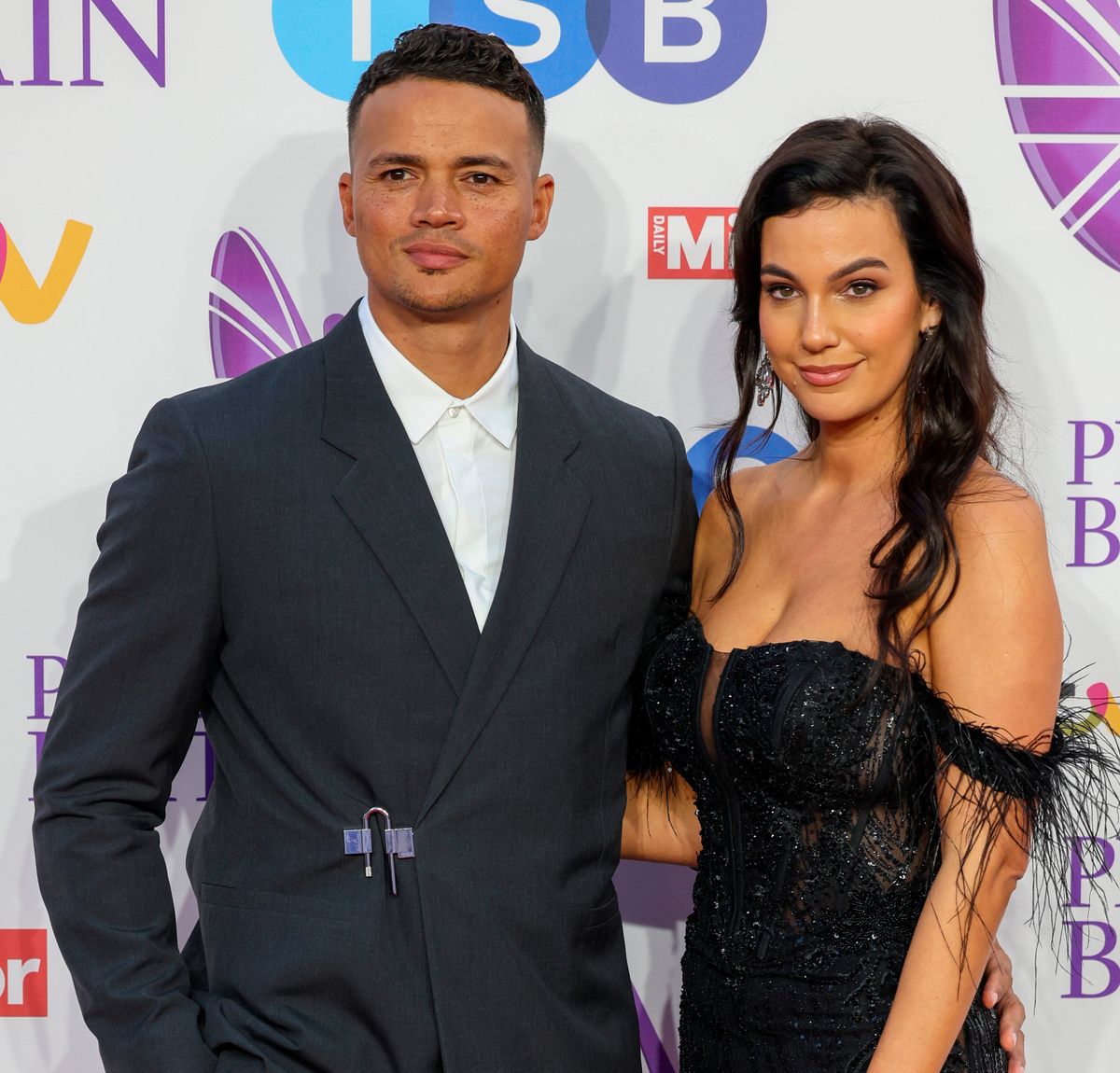 Jermaine Jenas and wife Ellie Penfold on the red carpet at the 2023 Pride of Britain Awards on 8th October 2023
