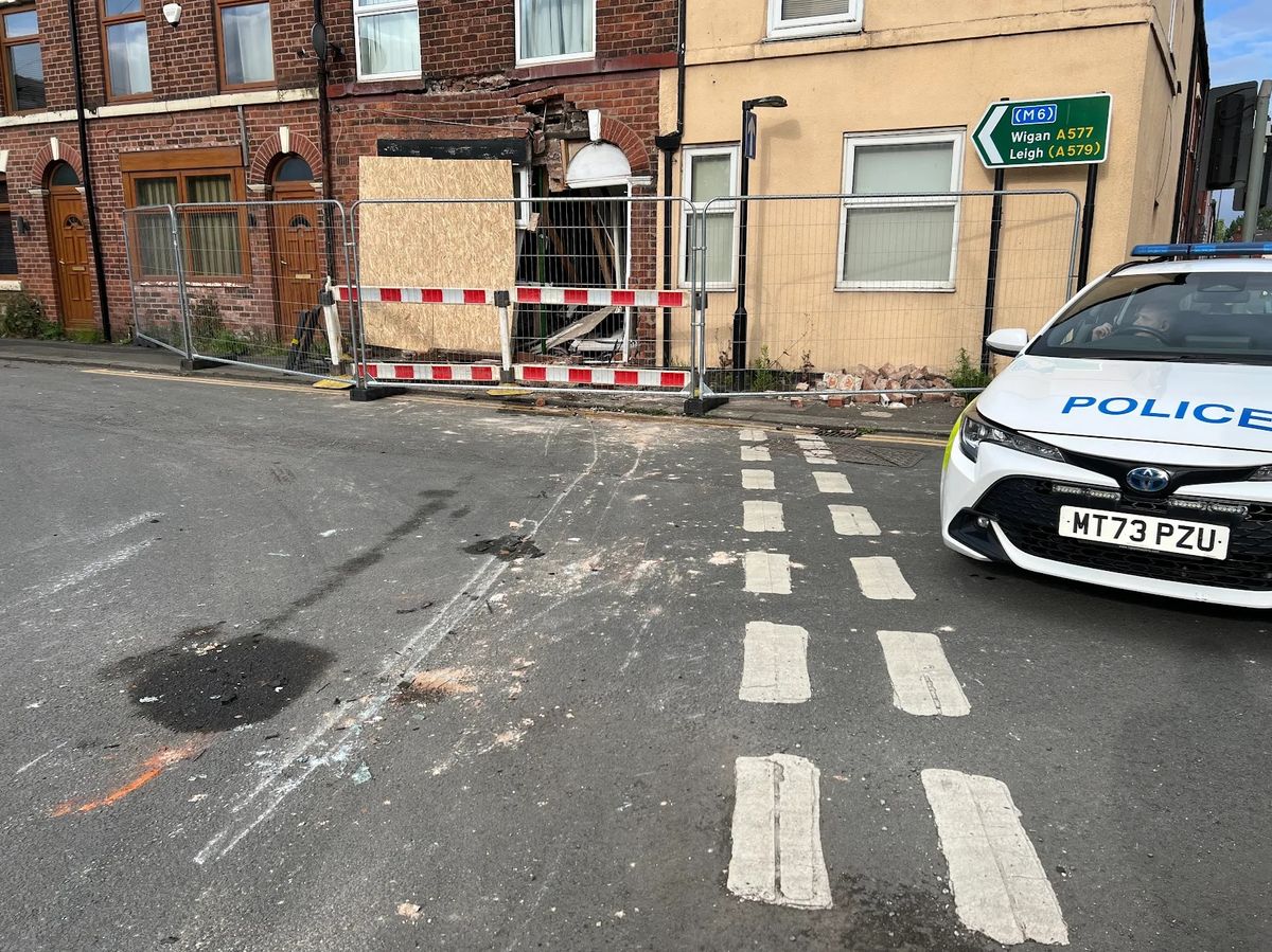 Damage left at the scene this morning