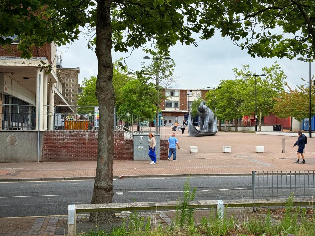 View of Kirkby town centre from the Lloyds Bank on Cherryfield Drive