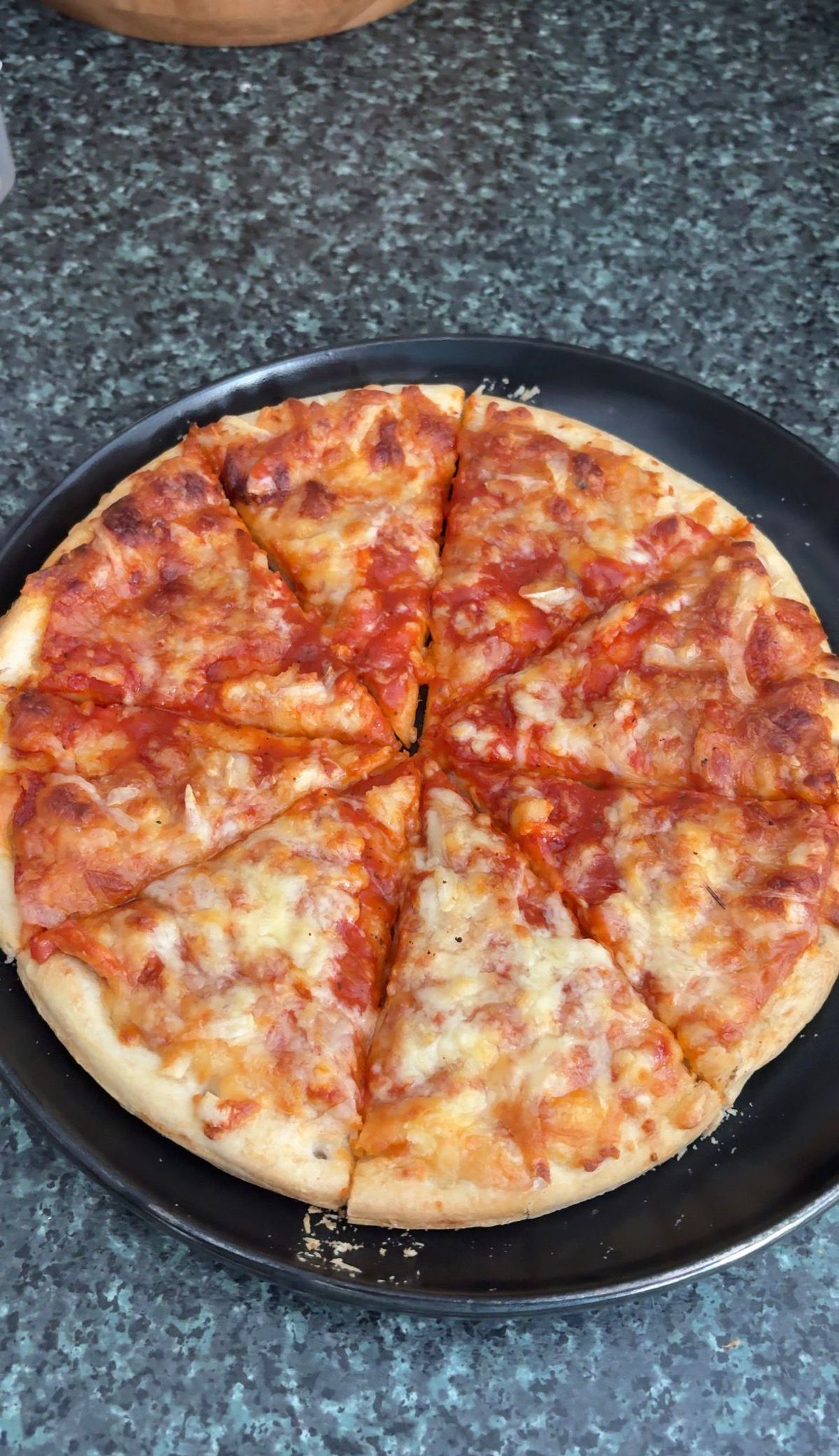 One of the Goodfellas pizza's from Iceland used for pizza night