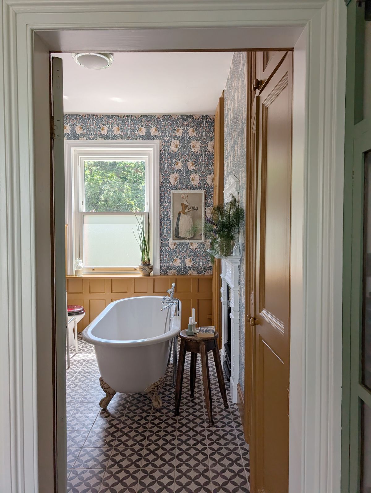 Bathroom transformed by Mairead Turner at six bedroom Victorian property in Bangor
