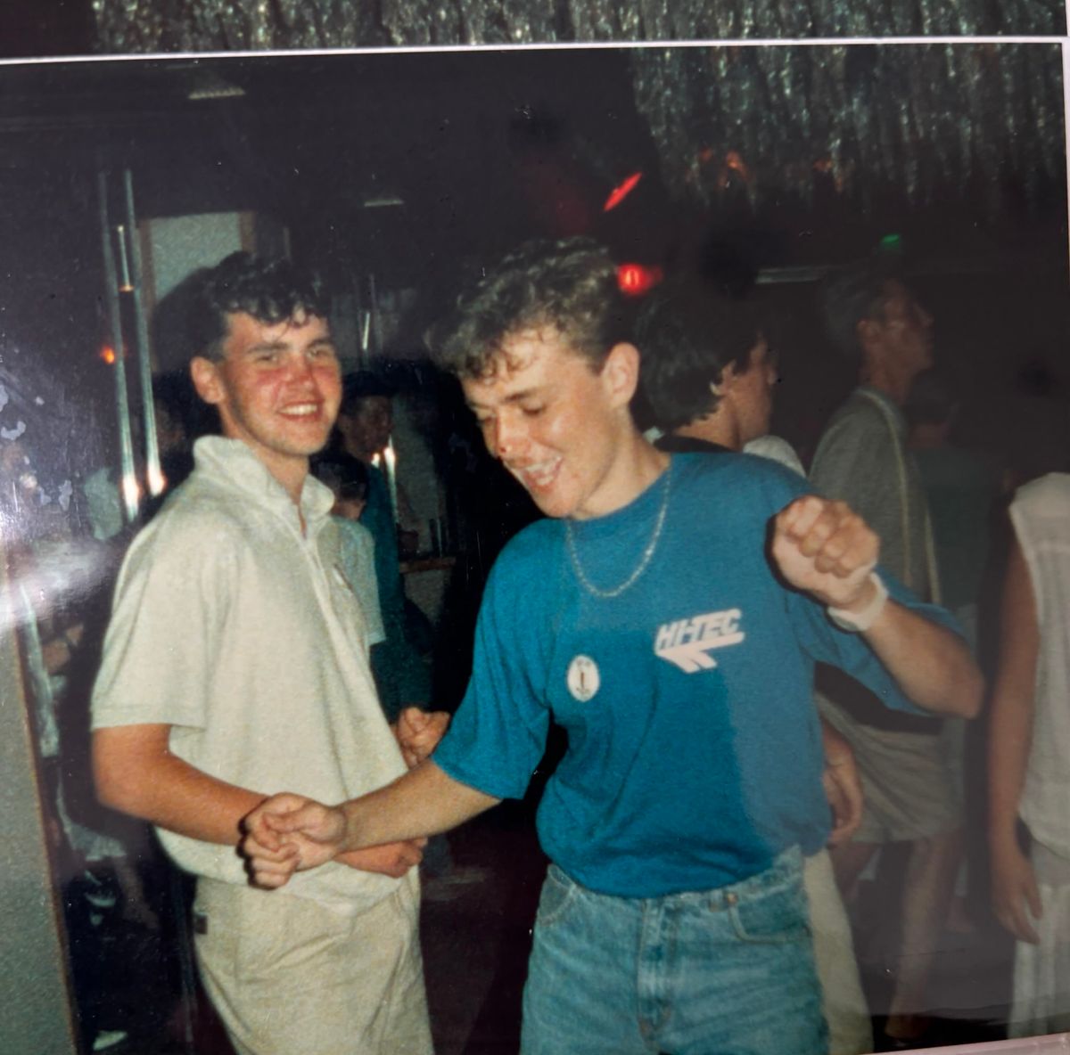 Manny and Hooker at San Antonia, Ibiza, in 1988.