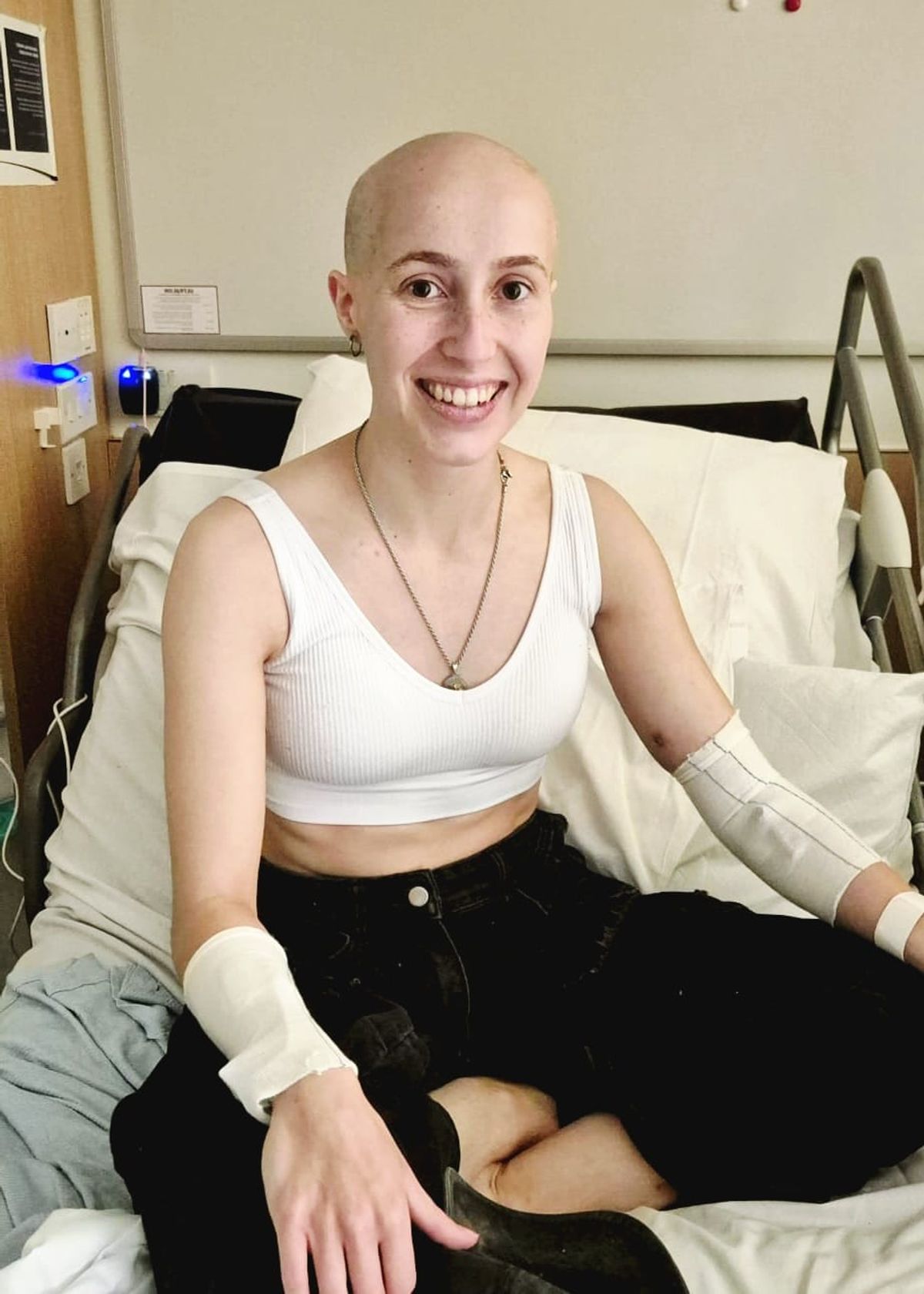 Caitlin Leggett in hospital