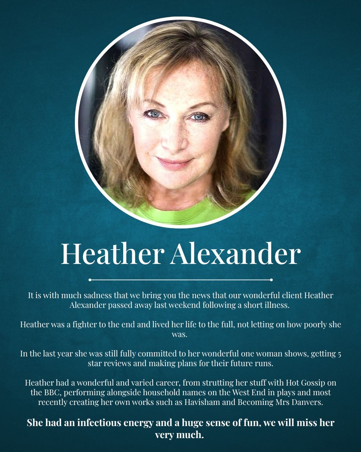 Heather Alexander tribute