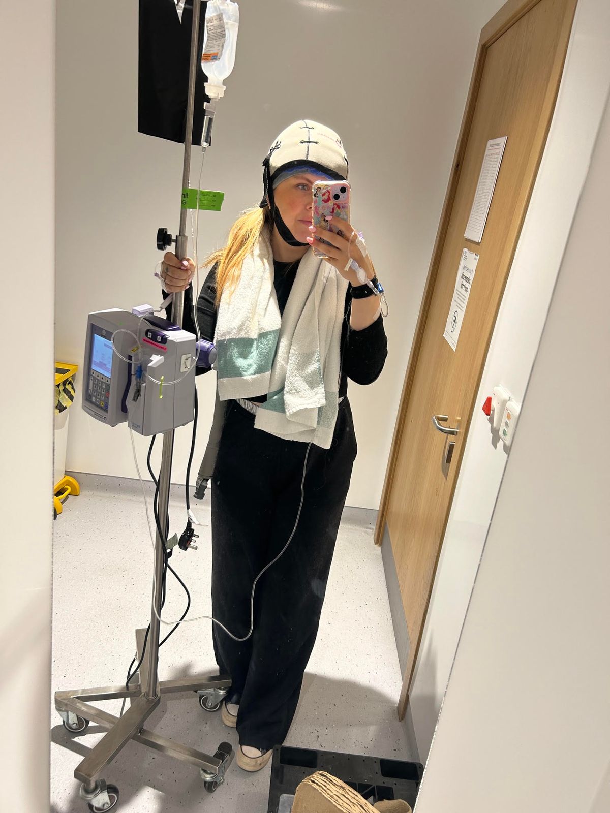 The mum would spend up to seven hours a day in hospital during her treatment
