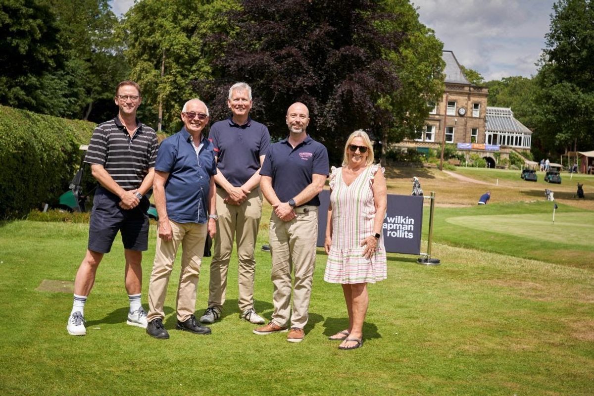 From left, Robin Simmonds, Wilkin Chapman Rollits; Brian Deehan, Muscular Dystrophy UK; Richard Field, Wilkin Chapman Rollits; Jonny Bottomley, Dove House Hospice; Pat Coyle, Wilkin Chapman Rollits