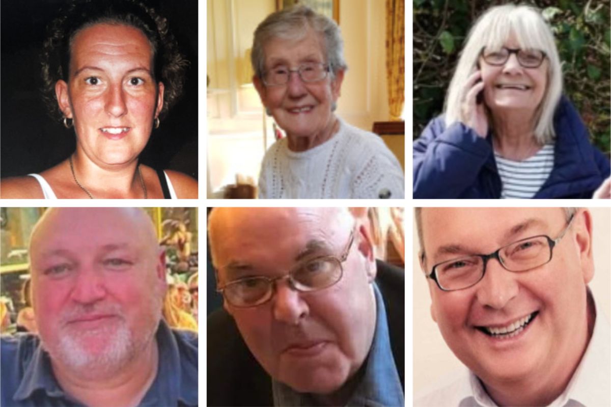 Top, l-r: Debra Hearn, Madge Todd, Maureen Preston; Bottom, l-r: Kenneth Davidson, Mick Watson, Robert Monaghan