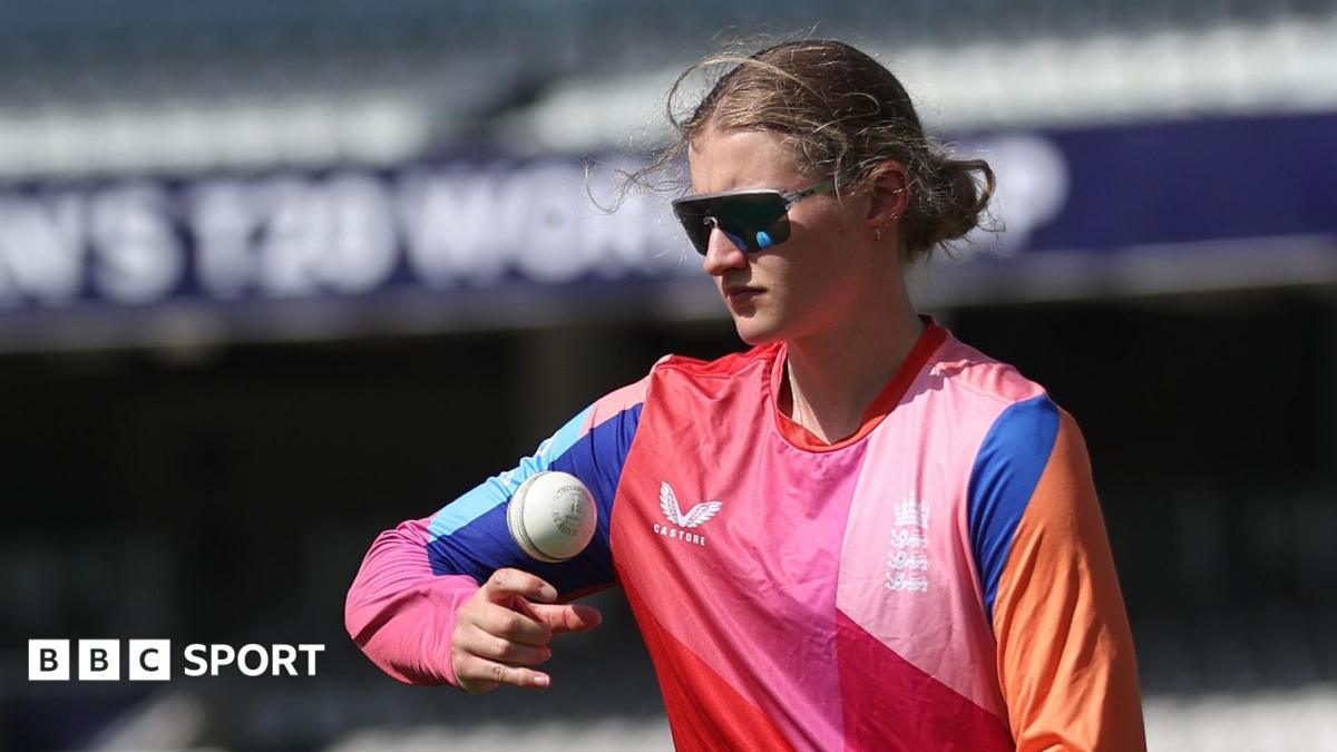 Charlie Dean prepares to bowl during England training on Tuesday