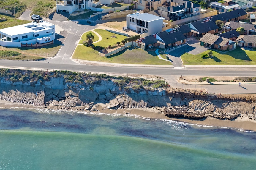 Erosion damage near Ocean Drive in Dongara after recent storm surges