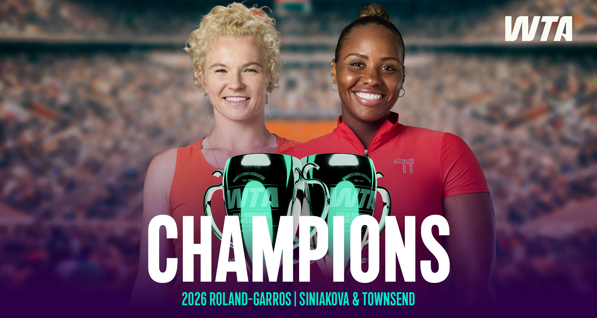 Siniakova, Townsend extend dominance in capturing Roland Garros doubles crown