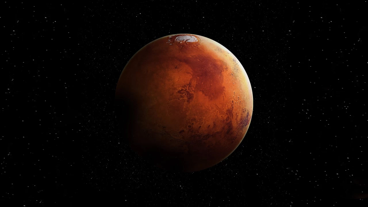 mars captured against the backdrop of space