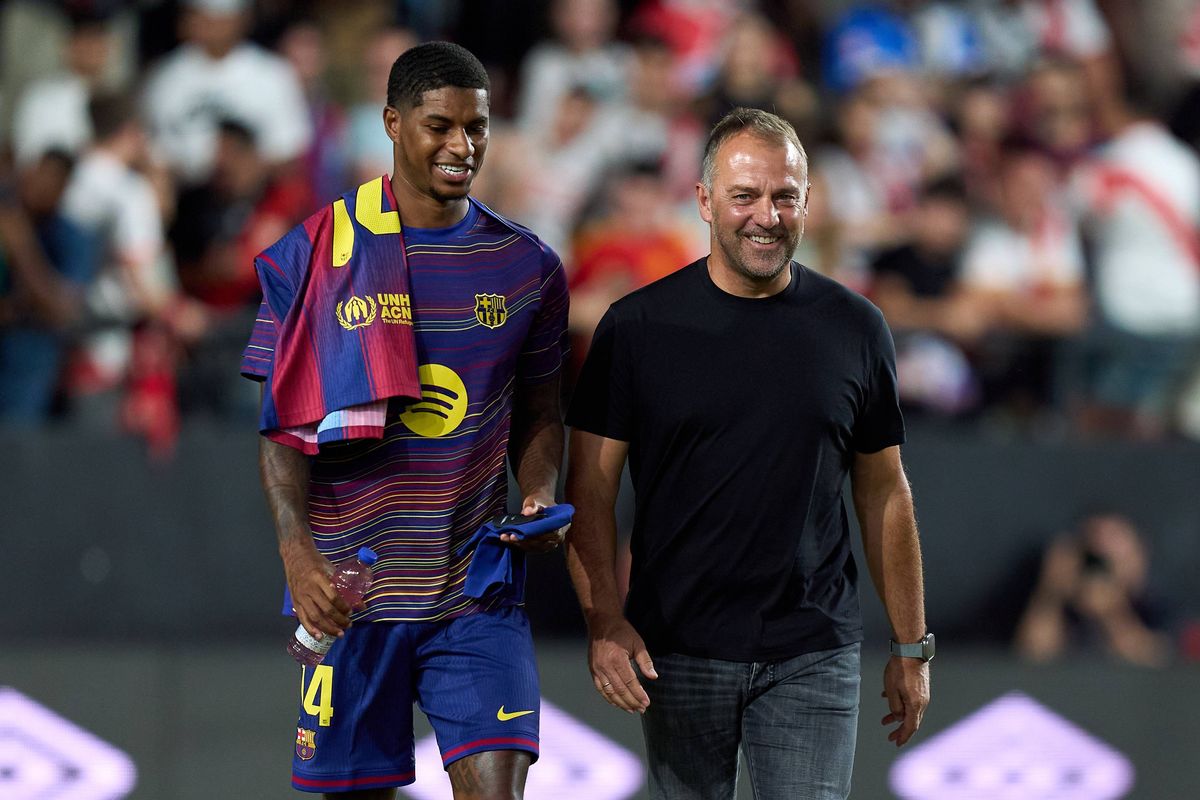 Marcus Rashford and Hansi Flick