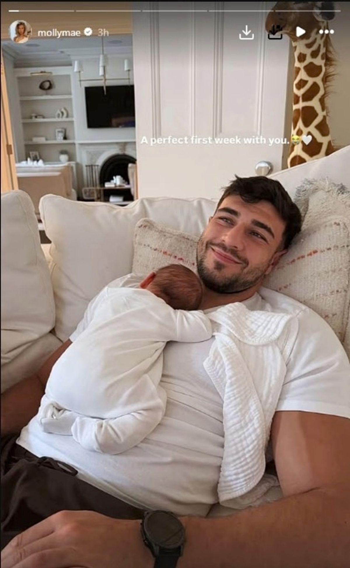 Tommy with his newborn son