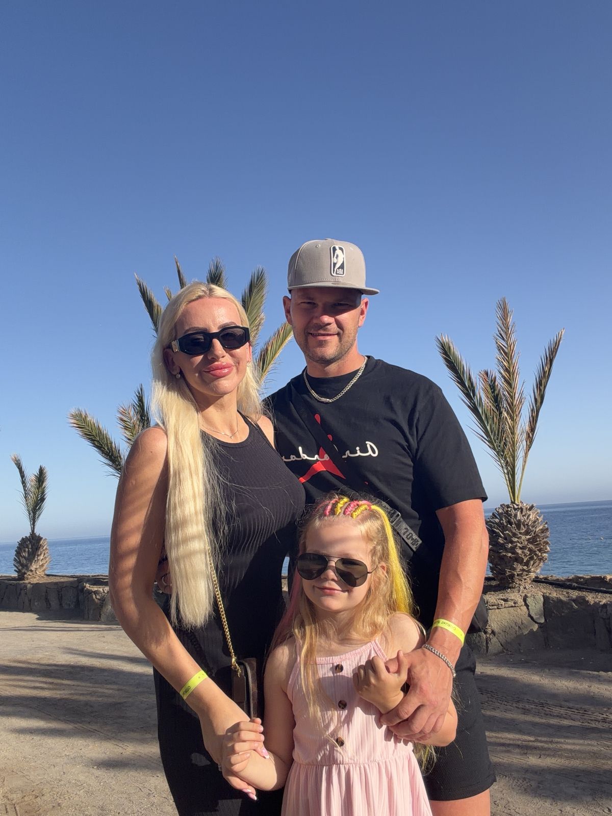 Viltė Jasmontė, Aidas Jasmontas and their six-year-old daughter, Ariele