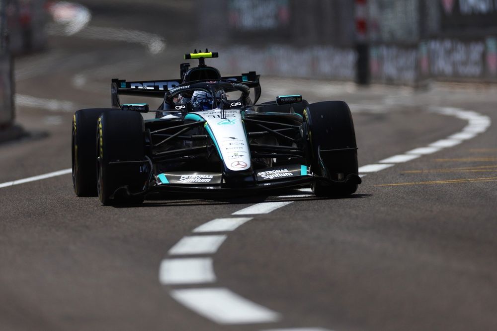 George Russell endured a difficult afternoon in Monaco