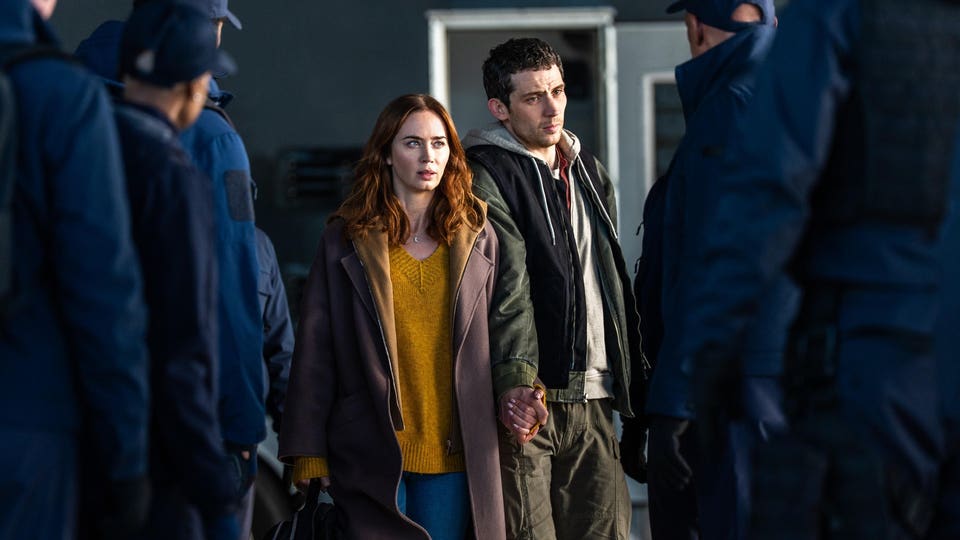 Emily Blunt and Josh O'Connor in "Disclosure Day."