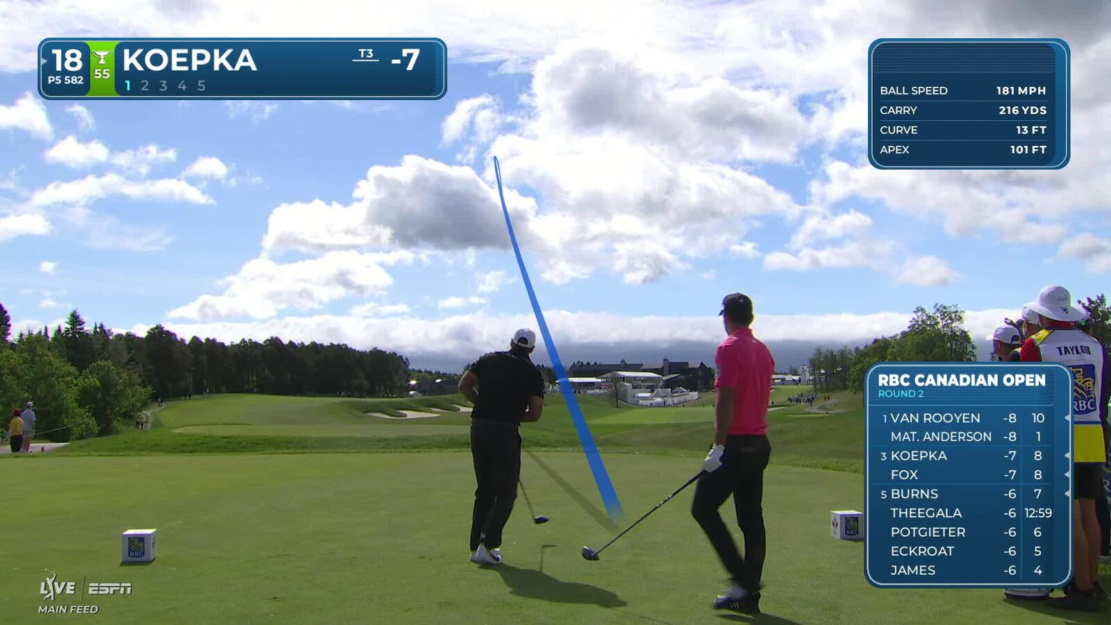Brooks Koepka sinks 14-foot putt for eagle on No. 18 at RBC Canadian