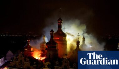 Kyiv monastery set on fire in night of Russian attacks across Ukraine | Ukraine
