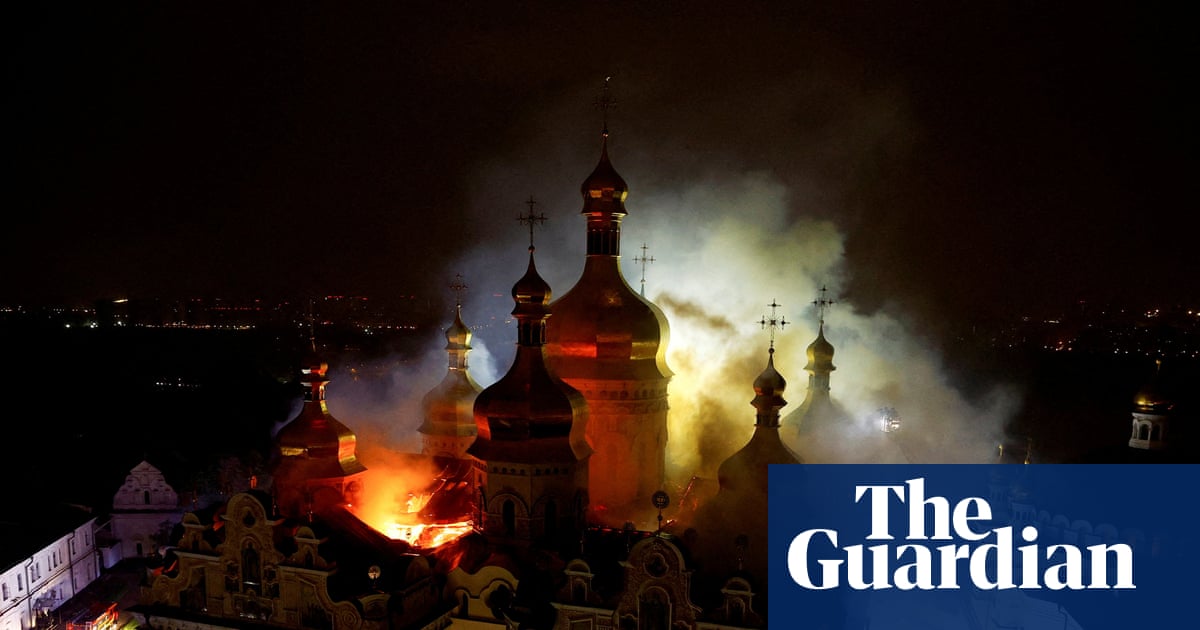 Kyiv monastery set on fire in night of Russian attacks across Ukraine | Ukraine