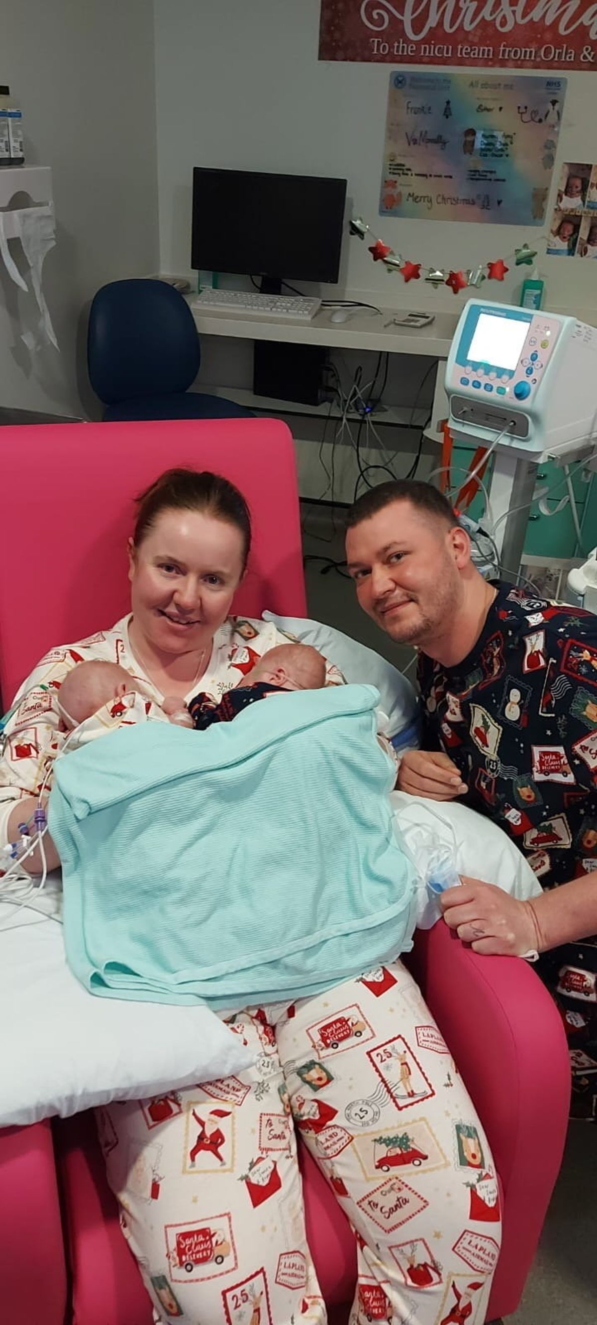 A photo of the couple and their children