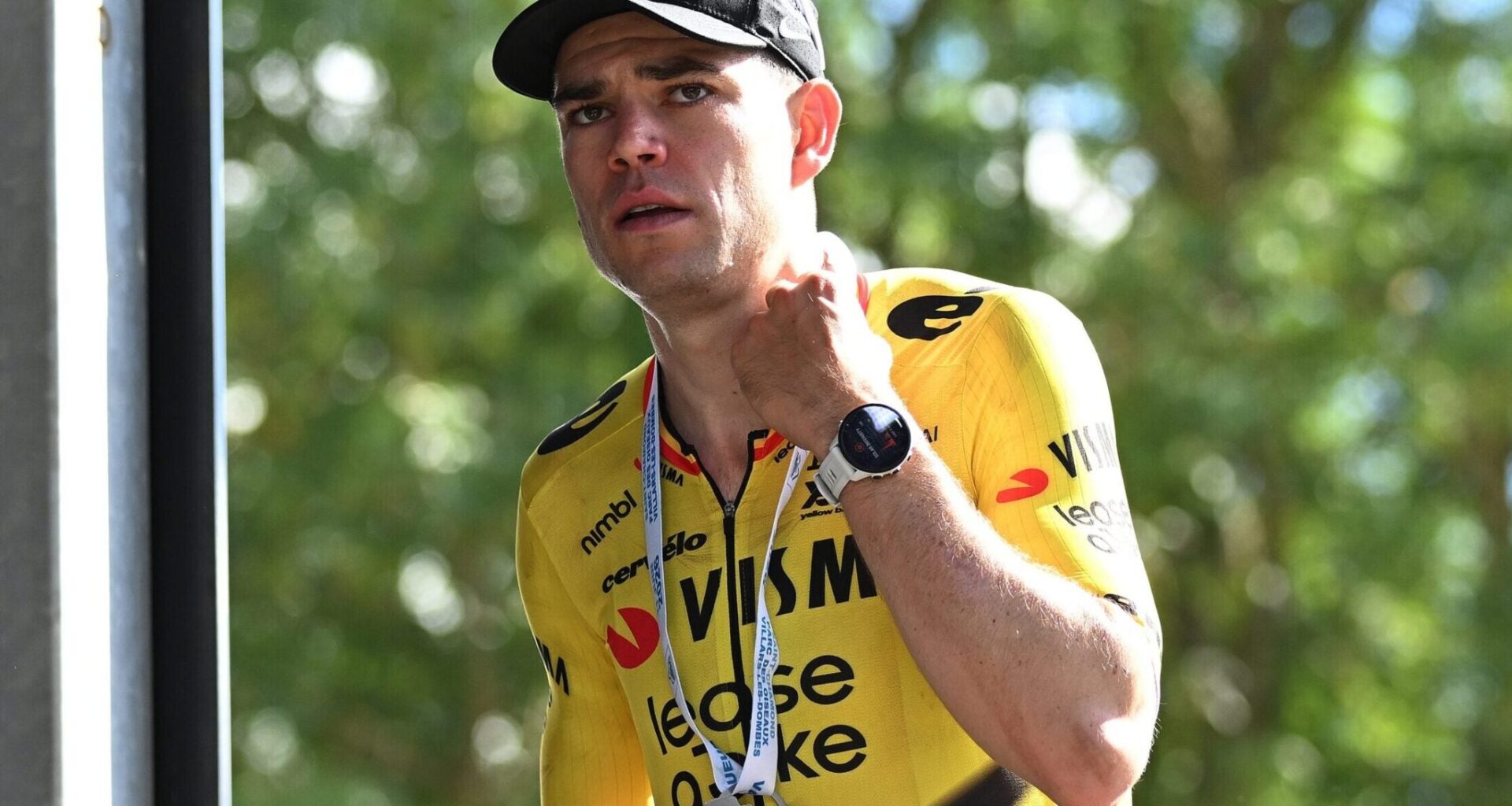 Van Aert is struggling with an infected elbow ahead of the Tour de France
