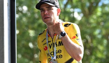 Van Aert is struggling with an infected elbow ahead of the Tour de France