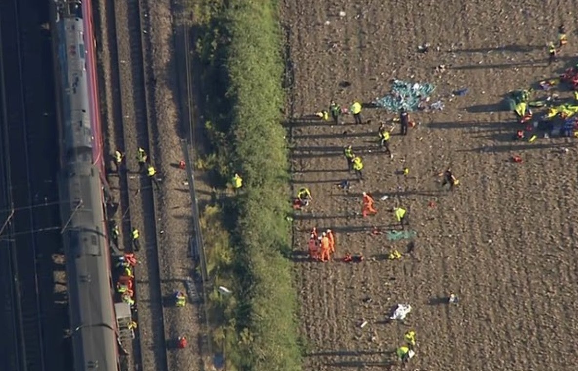 Around 100 people were injured in the crash