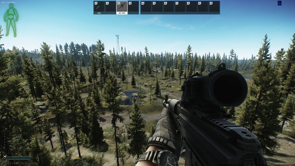 A screenshot of Escape From Tarkov without the fog. 