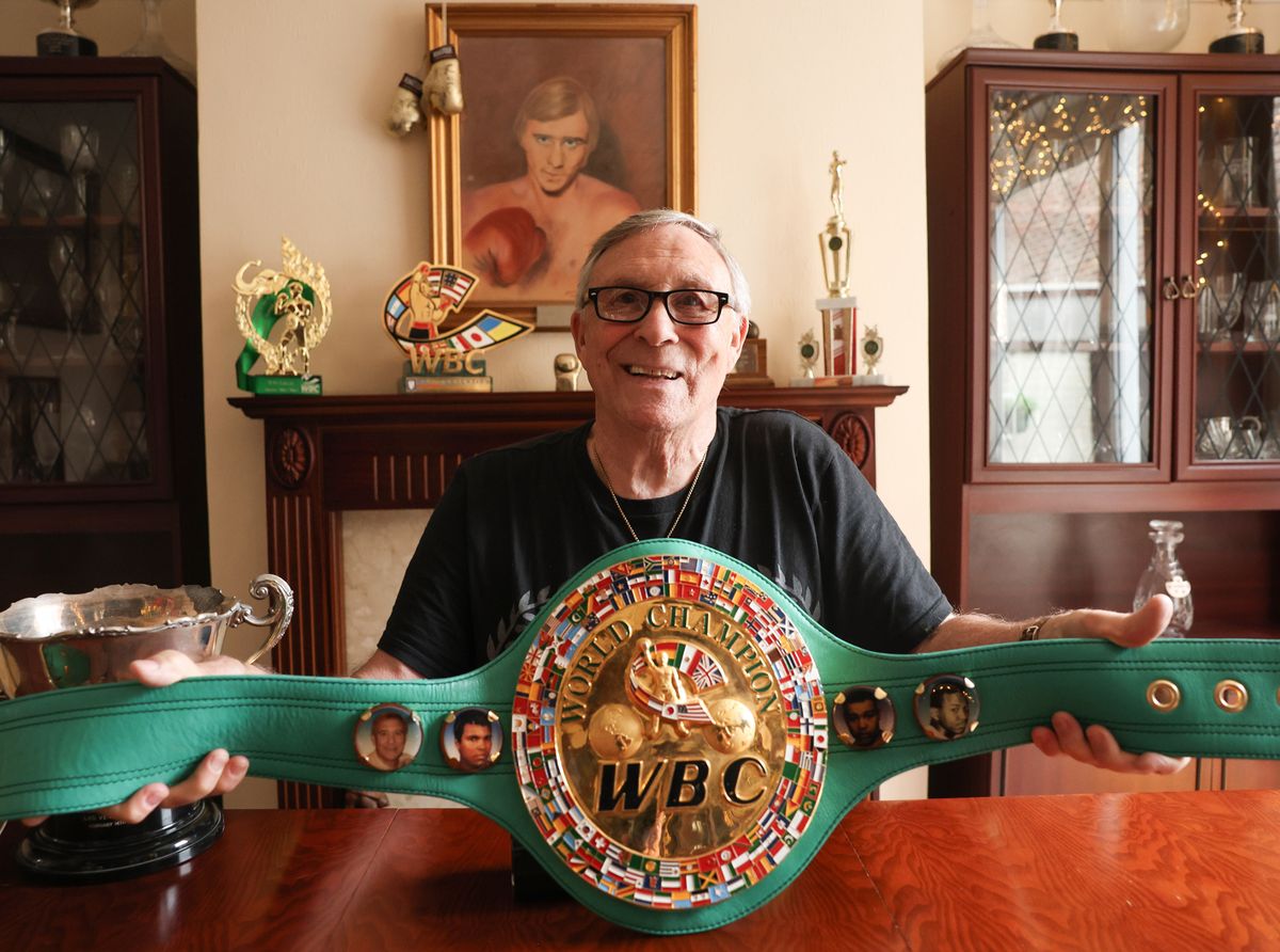John H. Stracey with his WBC Welterweight Championship belt