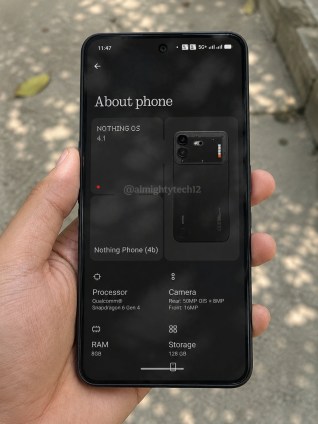 Nothing Phone (4b) About Phone screen
