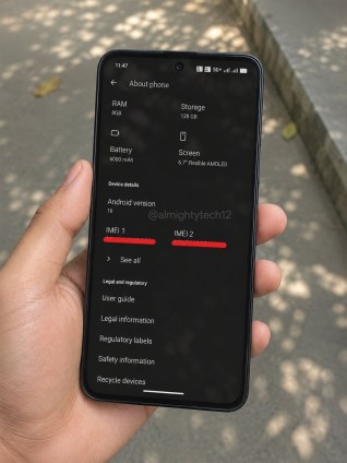 Nothing Phone (4b) About Phone screen
